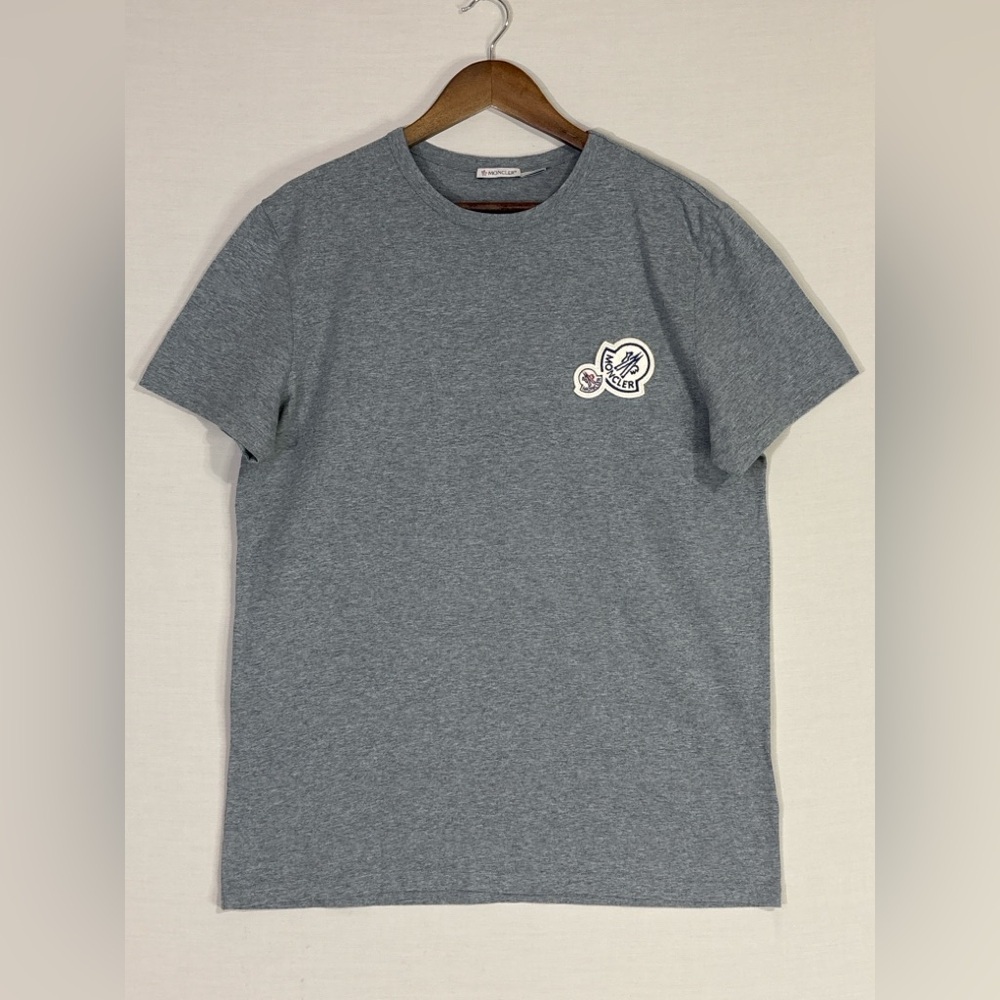 Moncler Gray Logo Patch T-Shirt Men’s XL Short Sleeve